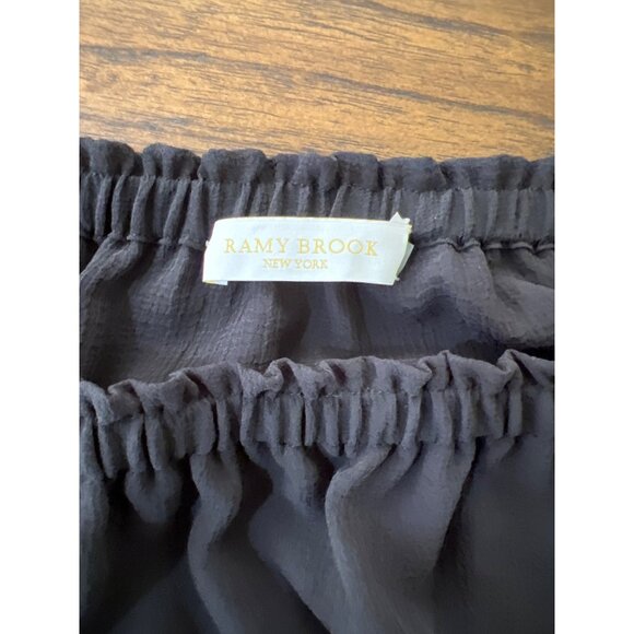 Ramy Brook size S Small Marcie black mini dress cover-up with pompom accent - Picture 4 of 5